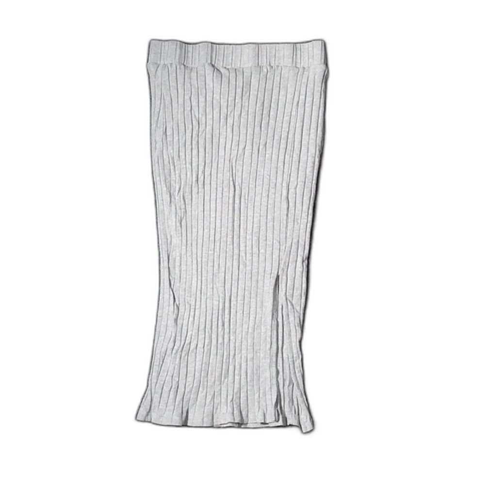 Shein Gray Ribbed Bodycon Skirt Large